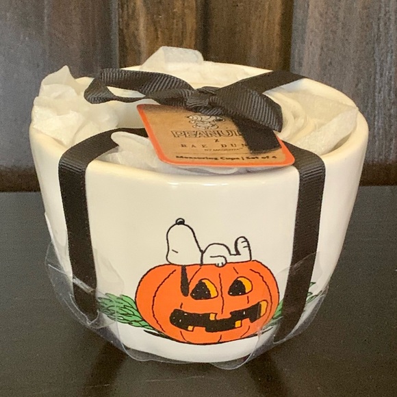 Snoopy Jack O’Lantern Pumpkin Halloween Measuring Cups Set - Rae Dunn Peanuts - Picture 2 of 8